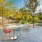 tables and chairs in courtyard